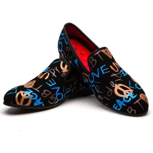 MEIJIANA Fashion Casual Shoes Men Loafers Brand Men Shoes Velvet Men Colorful Graffiti Party Loafers Shoes Luxury Mens Loafers