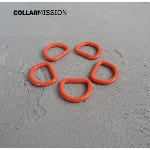 Metal Red orange D ring DIY for dog collar 20mm connection metal buckle DIY half ring belt buckle CDK20R