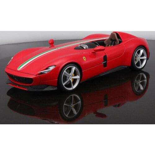 Bburago 1:18 For Ferrari MONZA SP1 open and close Diecast Car model Gift Gray/Red Kids toys gifts For Display Collection Metal