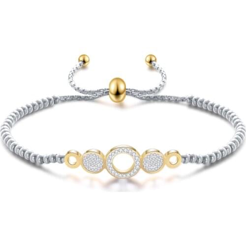 Fashion Beaded Bracelets with Crystals Stainless steel Ball Adjustable Charm Bracelets Jewelry Accessories For Women