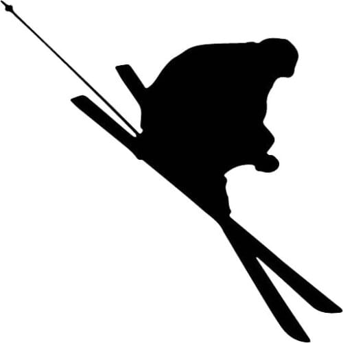 Fashionable and Exciting Ski Decals, High Quality Car Decoration, Personalized Pvc Waterproof Decals, Black/white, 16cm*16cm