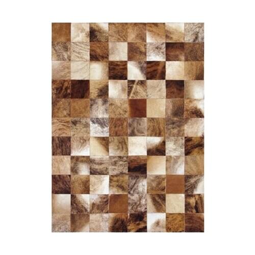 Fashionable art carpet 100% natural genuine cowhide leather rubber carpet