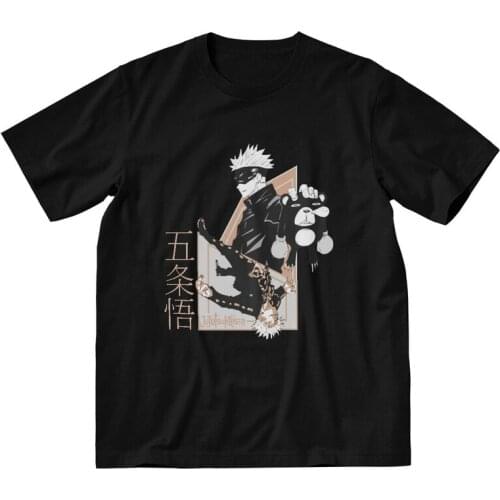 Mens Manga Satoru Gojo T-Shirt Graphic Jujutsu Kaisen Anime Tshirt Short Sleeve Unique T Shirt Homme Cotton Tee Tops Merch