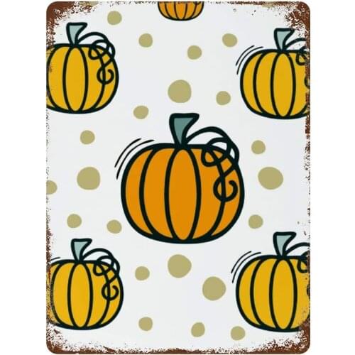 NoBrands Vintage Retro Metal Tin Sign Wall Decor Art Thanks Giving Pumpkin Logo Pattern Home Decor Plaque Poster Man