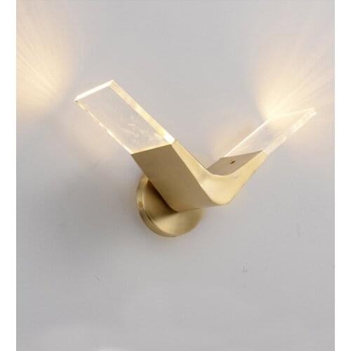 Nordic Light luxury wall lamp all copper bedroom bedside lamp designer atmospheric corridor lamp b2205