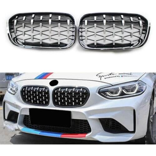 For BMW F20 F21 LCI 15-17 Latest Style Front Kidney Chrome Grille Diamond Meteor