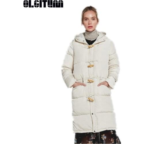 New 2020 Fashion Winter Cotton Padded Coat S-2XL Women Hooded Long Solid Color Cotton Warm Bread Coat Women Jacket CC671