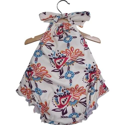 Baby Clothing Childrens Clothing Printed Neck Hung With Baby Dress Baby Climb Clothes Baby Wrap Fart Rompers Baby Girls