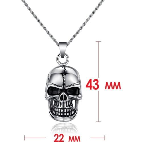 2019 Real Maxi Necklace Collares Collier New Skull Pendant Fashion Stainless Steel Skeleton Men Pendants Jewelry Brand