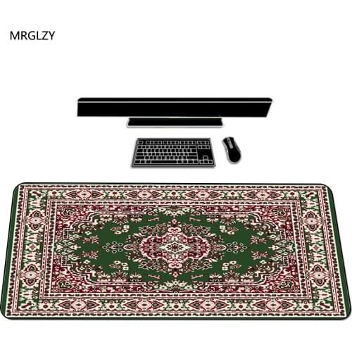Persian Mini Carpet Pad Mouse Pad Retro Style Carpet Pattern Cup Laptop Mouse Pad Keyboard Rest Office Desk Decoration Craft