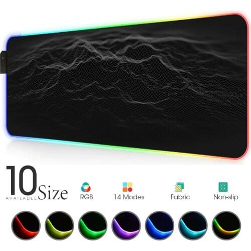 Texture RGB Mouse Pad Black Gamer Accessories Large LED MousePad Gaming Desk Mats 90x40cm/80x30cm PC Desk Play Mat with Backlit