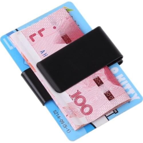 Stainless Steel Slim Double-sided Money Clip Purse Wallet Credit Card ID Holder 28GD