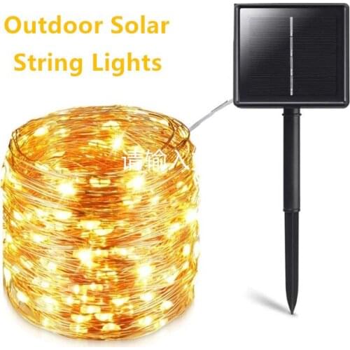 Solar Led String Light Outdoor,Waterproof Solar Powered 8 Modes Copper Wire Fairy Light,for Garden Street Swing Patio Decoration