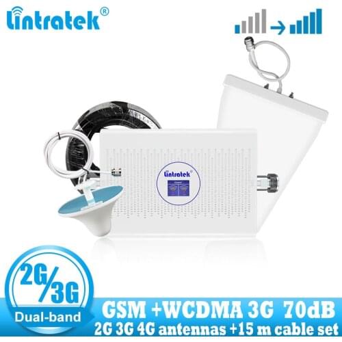 Wcdama gsm 2g 3g repeater 900 2100 mobile signal booster cellular internet signal amplifier repeater 3g umts antenna + cable set