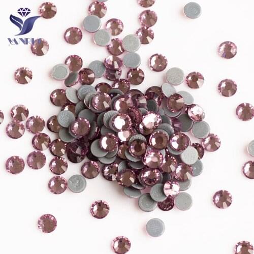 YANRUO 2058HF SS6-SS30 Light Amethyst Flatback Rhinestones Hot Fix Strass Iron on hot-Fix Crystal For Dresses