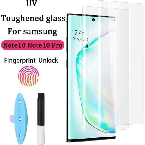 Tempered Glass For Samsung Galaxy Note 10 Note10 Pro Screen Protector fingerprint unlock UV Protector glass for galaxy note10