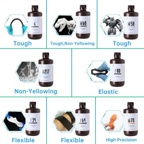 Resione 1KG ABS Like Tough Flexible 3d Printer UV Resin For Elegoo Anycubic Resin 3d Photon Resin