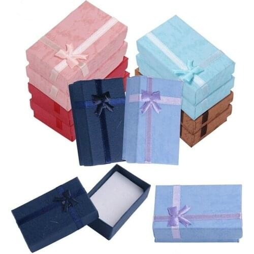 2Pcs High Quality Necklace Bracelet Ring Set Small Jewellery Gift Boxes Bag(Random Color)