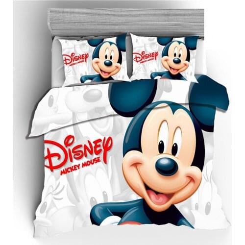3D Printed Minnie Mickey Bedding Set Duvet Cover Pillowcases Bedlinen Comforter Cover for Children Queen King Bedding Set