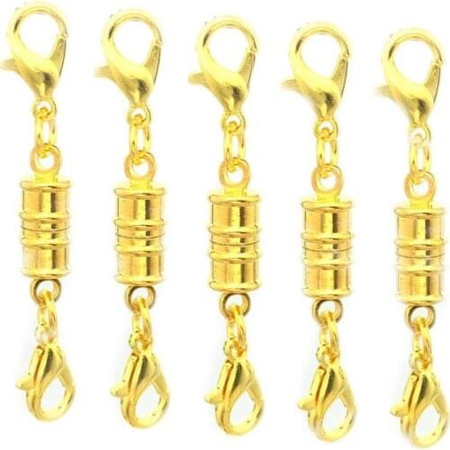 5PCS Oil Drum Shape On Both Sides With Lobster Clasp Magnet Clasp DIY Necklace Bracelet Connecting Body Jewelry Accessories