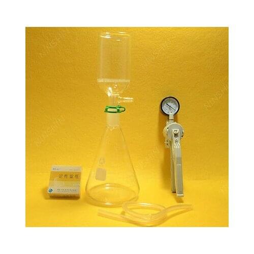 500ml,Suction Filtration kit,ID 50mm Buchner Funnel,Glass Flask,Vacuum Pump
