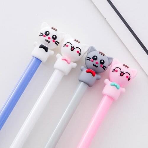 8 Pcs Creative Cute Cat Style Gel Pen Black Ink Pen Signature Pen Student Prizes Gel Pen Stationery Wholesale