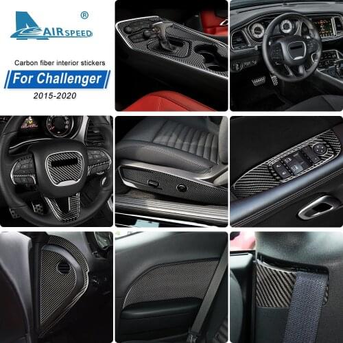 AIRSPEED for Dodge Challenger 2015-2020 Accessories Carbon Fiber Interior Trim Auto Special Cover Sticker Decoration Car Styling