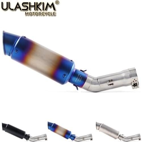 Motorcycle Full System Muffler Escape Exhaust Middle Link Pipe Accessories Slip On For Yamaha Fazer FZ8 FZ8N FZ800 2010 to 2015