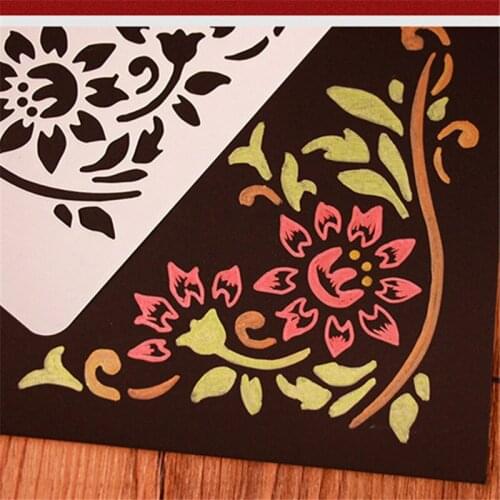 DIY Photo Album Accessory Laciness Ruler Hollow Out Drawing Template DIY Photo Album Decoration Drawing Tool 24Styles