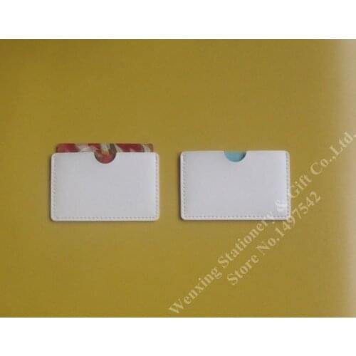 Free Shipping 5pcs Business Card Holder Horizontal Artificial leather white card holders,OEM welcome
