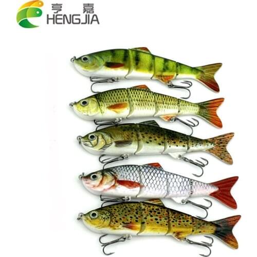 Blister Card Package 4 Sections Fishing Lures 6# High Carbon Steel Treble Hook Swimbait 16.8g 12cm 3D Eyes Fishing Tackle HJ132