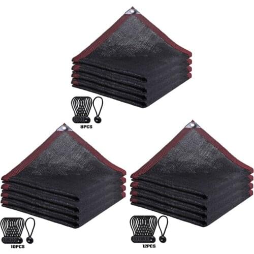 90% Black Sunblock Shade Cloth Cover Taped Edge Grommets Garden Flower Plant Greenhouse Barn Kennel Outdoor Sunshade Net N0PA