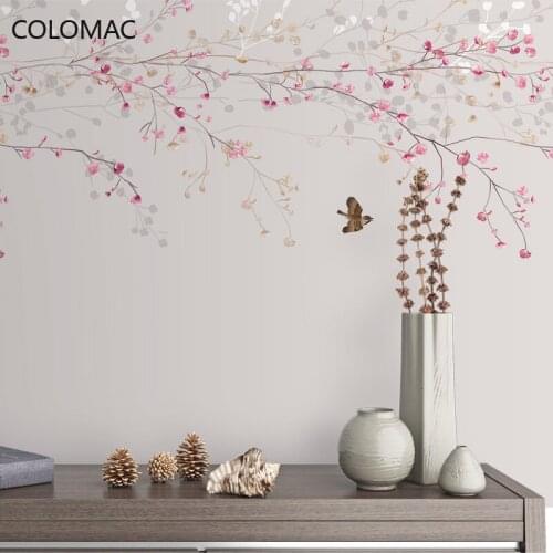 Colomac Custom Nordic Living Room Bedroom Background Wallpaper Plant Flower Decoration Mural Home Improvement Drop Shopping
