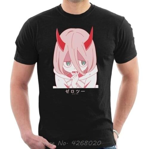 Printed Camiseta Cute Zero Two Darling In The Franxx Mens T-Shirt Summer Cotton Women Tshirt Anime T Shirt Tees Harajuku