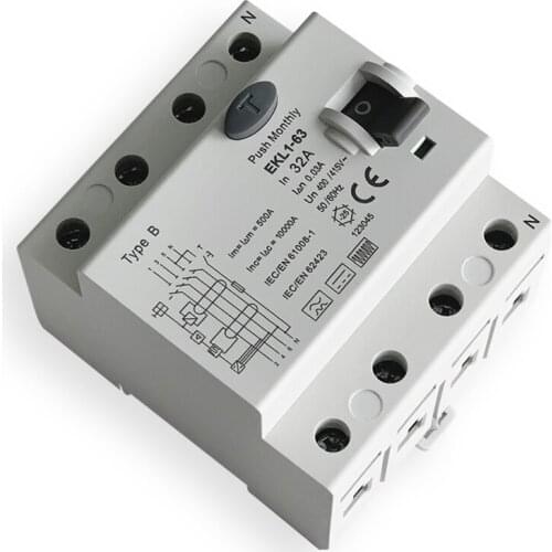 IEC62423 10KA 3P+N 3 Phase 63A 30mA TYPE B RCCB