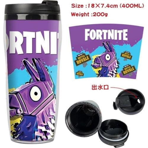400ml Creative Kid Water Cup fortniet Cartoon Peripheral Double Insulated Plastic Cup Anime Portable Sports Bottle Birthday Gift