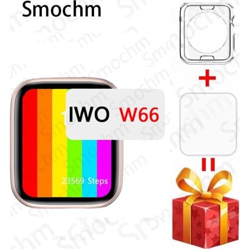 Smochm IWO W66 Installed Clock Face Series 6 44MM 40MM Infinite Screen Wireless Charger SmartWatch Bluetooth Call for IOS Androd