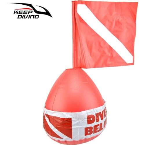 Inflatable Scuba Diving Spearfishing Signal Float Buoy with Dive Flag Banner Safety Gear for Freediving Saft Sign Diver Below
