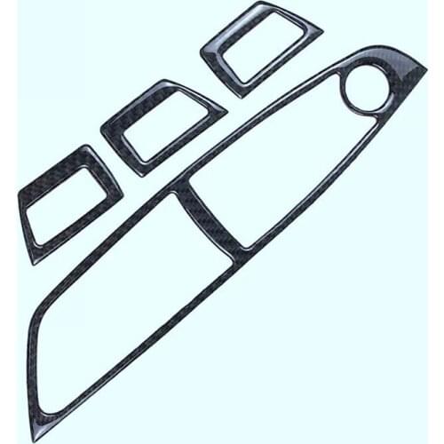 Carbon Fiber Car Interior Window Switch Button Frame Cover Trim Sticker for Right Hand Drive BMW 5 Series F10 2011-2018