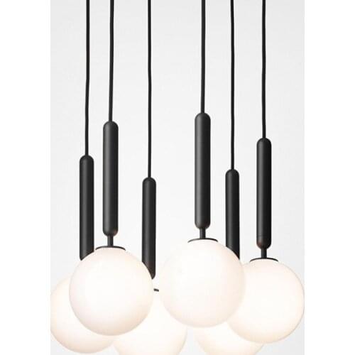 Nordic glass ball design lamp led wall moon lamp hanging lamp ventilador de techo hanglampen living room decoration