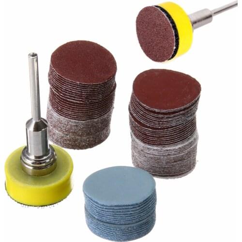 New 100pcs Sanding Discs + 1" Abrasives Hook & Loop Backer Plate + 1/8inch Shank Set For Polishing Tools