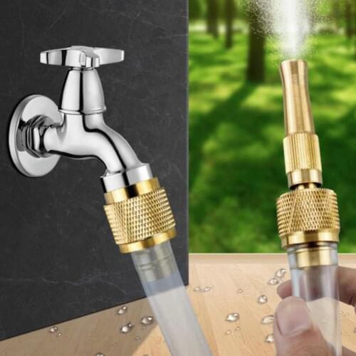 New Brass High Pressure Car Washing Water-Gun Quick Connector 1/2'' Adjustable Direct Sprinkler Pressure Water-Gun Garden Tool