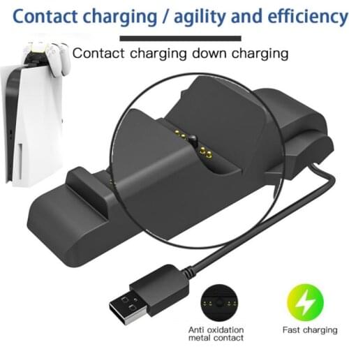 Upgraded Charger For PS5 Controller Space Saving Dual Fast Charging Dock Station For Playstation 5 Gamepad Wireless Joystick