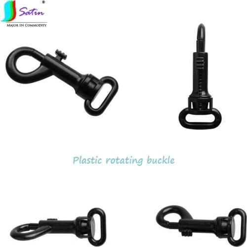 Wholesale Black Plastic Rotating Hook for 15MM Width Webbing,Rotatable Multifunction Spring Buckle 50pcs S0560H