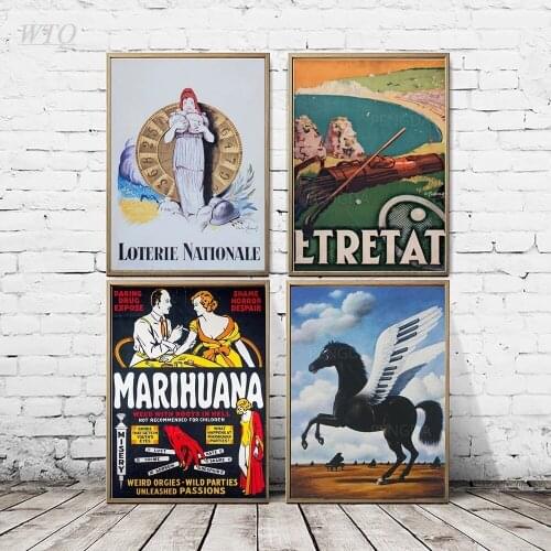 Retro Poster Drug Inject Female Anime Posters Canvas Painting Posters and Prints Wall Art Picture Photos for Childrens Room
