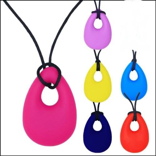 1 Pcs Kids Teething Silicone Baby Nursing Teether Silicone Necklace Bite Gum Angel Teardrop Pendant Mother Wears Baby Molar Bite
