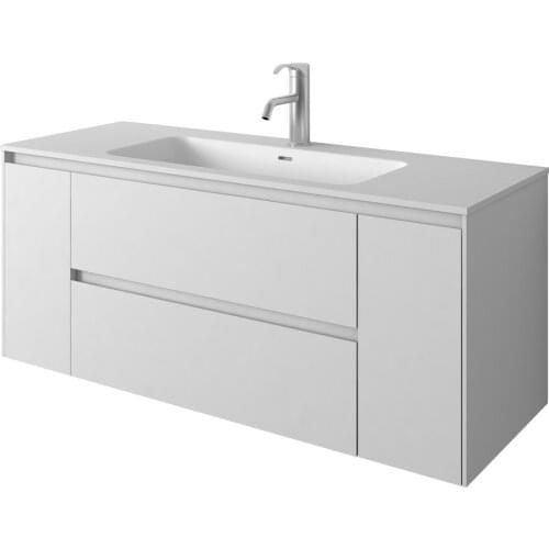 1200mm Wall Mounted Solid Surface Stone Washbasin Soild Wood Vanity Cloakroom Cabinet Oka furniture 2243-0