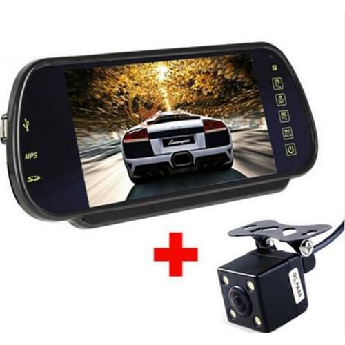 With Reverse CCD Camera MP5 Auto Rear View Mirror Monitor Car Video Parking Monitor LCD Screen 7 Inch Support SD/USB FM Radio