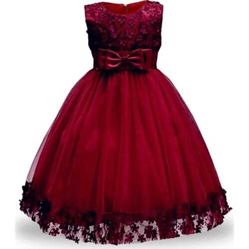 Girls floral birthday princess party dress children clothing wedding Dress kids Baby Flower Dress baby girl summer tutu dress