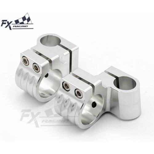 Silver 22mm CNC Raiser Handlebar Clip On Motorcycles Handlebar Clip On Heads Clamp Fork 31mm-54mm 33mm 35mm 36mm 41mm 43mm 51mm
